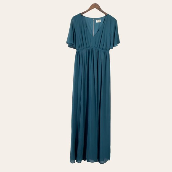 Show Me‎ Your Mumu Emily Empire Teal Blue Maxi Dress - Picture 1 of 5